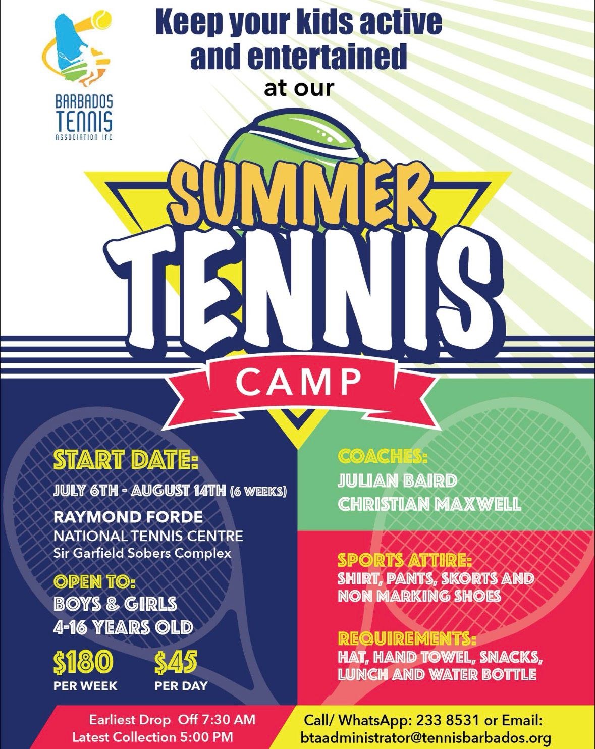 Barbados Tennis Summer Camp
